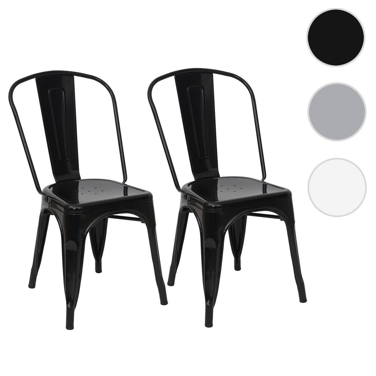 STUHL METALL Schwarz 2er-Set - Schwarz, Metall (45/87/43cm) - MCW