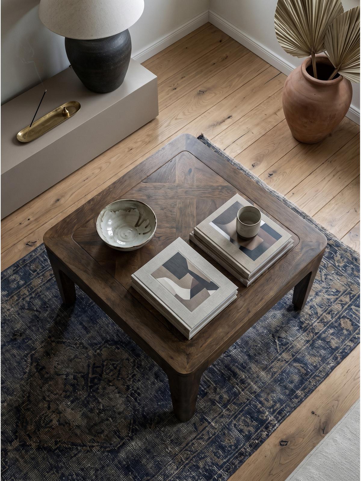 SOFATISCH LOIRE, Mango Massivholz, handgefertigt, Nussbaum-Mango, 60 x 60 x 32 cm - Braun, Mangoholz/Holz (60/60/32cm) - KADIMA DESIGN