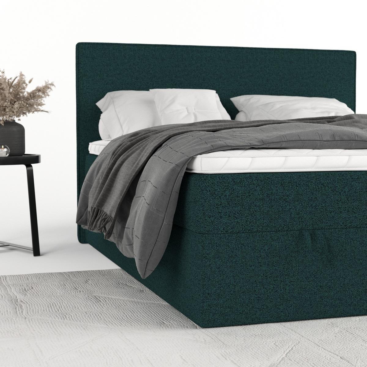 BOXBETT Velma 200/200 cm Grün im Riva Stoff - Schwarz/Grün, Holz/Holzwerkstoff (200/200cm) - AltaBeds