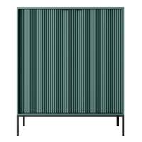 HIGHBOARD Vellore Grün mit schwarzem Gestell - Schwarz/Grün, Holzwerkstoff/Metall (104/125/39cm) - Selsey