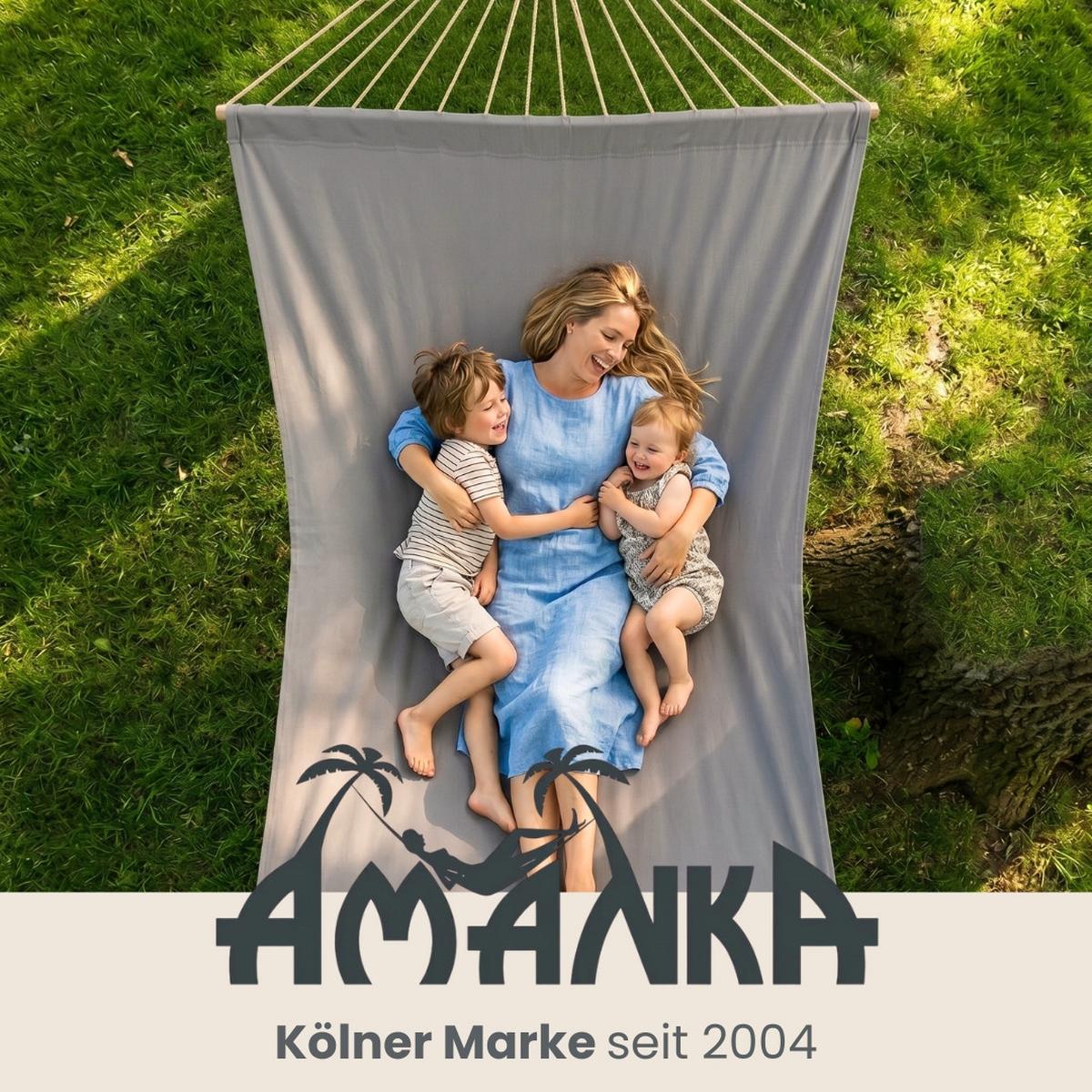 XXL-HÄNGEMATTE für 2 Personen bis 150kg, 200/120 cm, Grau - Grau, Textil (120/2.5/200cm) - Amanka