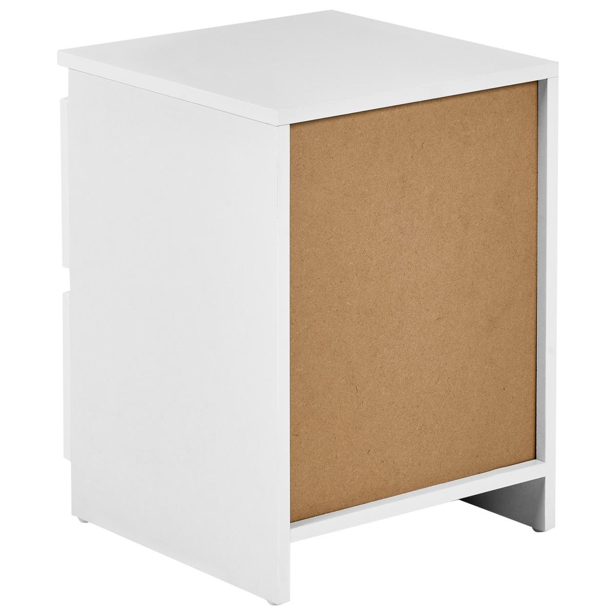 NACHTTISCH mit 2 Schubladen Weiß Winnipeg - Weiß, Holzwerkstoff (30/30/40cm) - Beliani