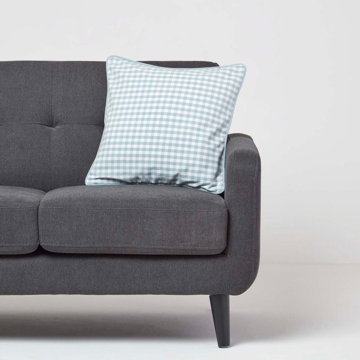 KISSENHÜLLE Vichy-Karo 45/45 cm, 100% Baumwolle - Blau, Textil (45/45cm) - Homescapes