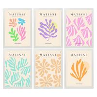 POSTER Set Mit 6 Illustrationen Von Henri Matisse Pastellfarben A3 Weißer Rahmen - Weiß, Papier (29/3cm) - Nacnic