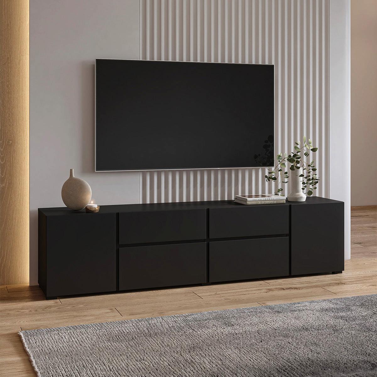 TV-MÖBEL Maxis Schwarz - Schwarz, Holzwerkstoff (195/48/40cm) - Petits-meubles