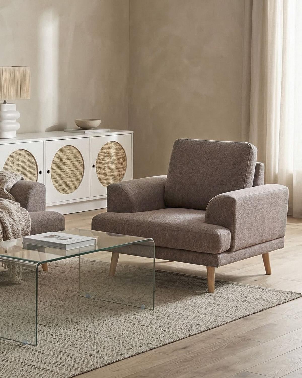 SESSEL Stoff Braun Kildal - Braun, Textil (114/90/96cm) - Beliani