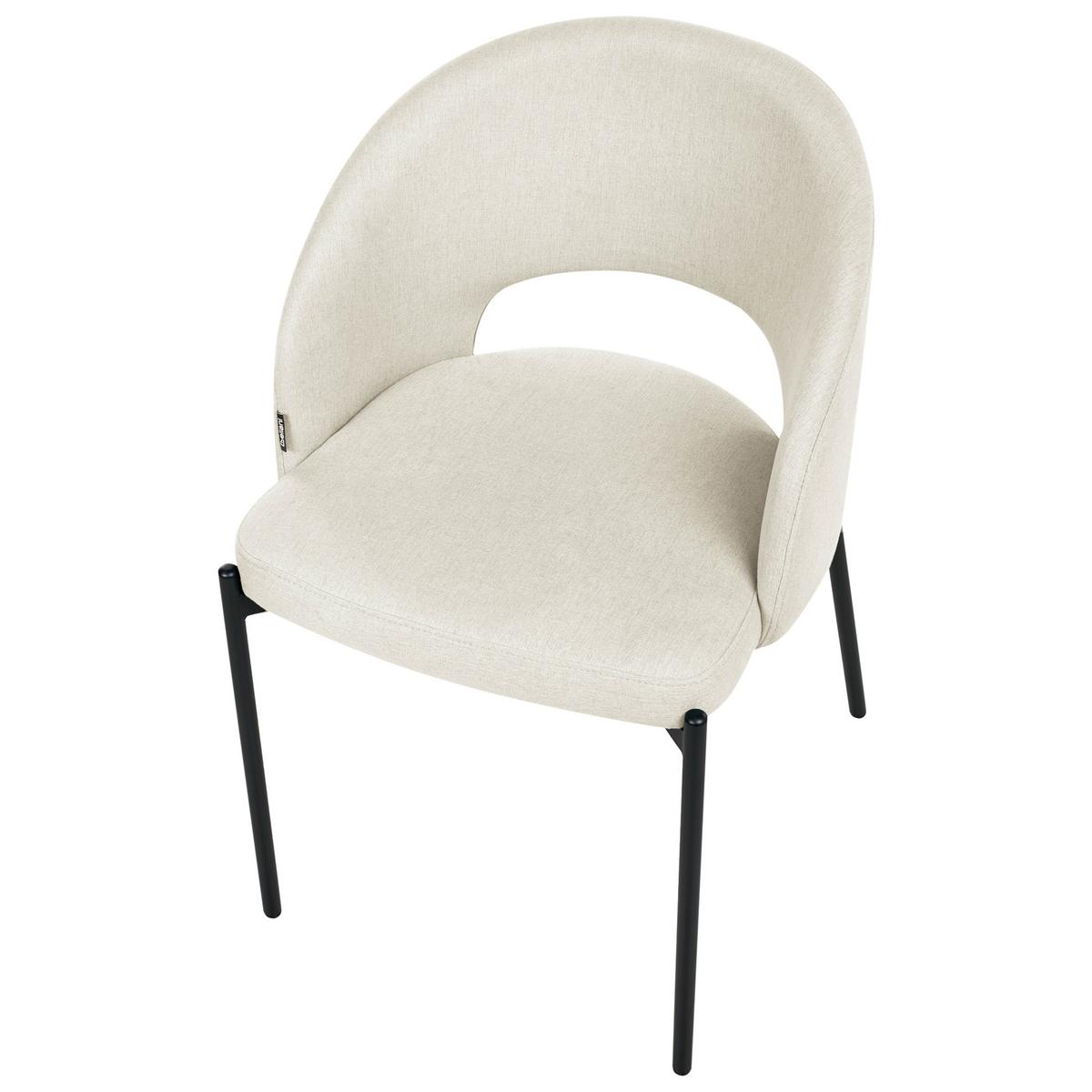 ESSZIMMERSTUHL 2er-Set Stoff Hellbeige Penny - Beige, Textil (46/76/50cm) - Beliani