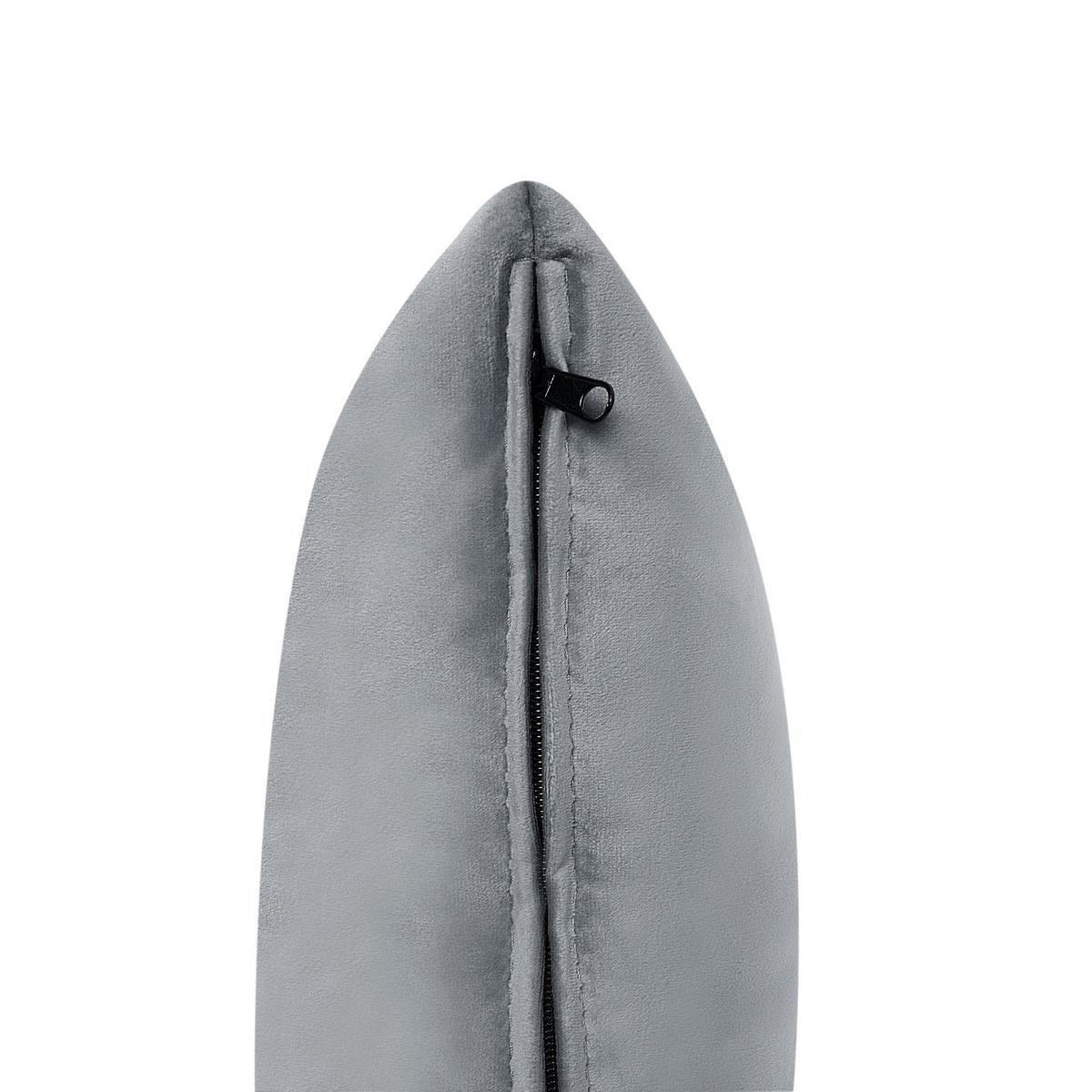 CHAISELONGUE-LINKSSEITIGE Samtstoff Grau Ivry - Dunkelgrau/Schwarz, Textil (152/72/62cm) - Beliani