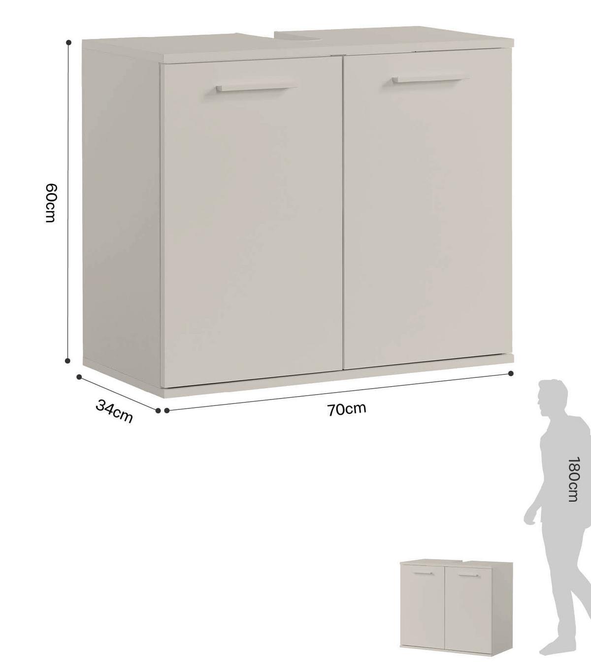 WASCHBECKENUNTERSCHRANK Der Waschbär - Beige, Holzwerkstoff (70/60/34cm) - Mokebo