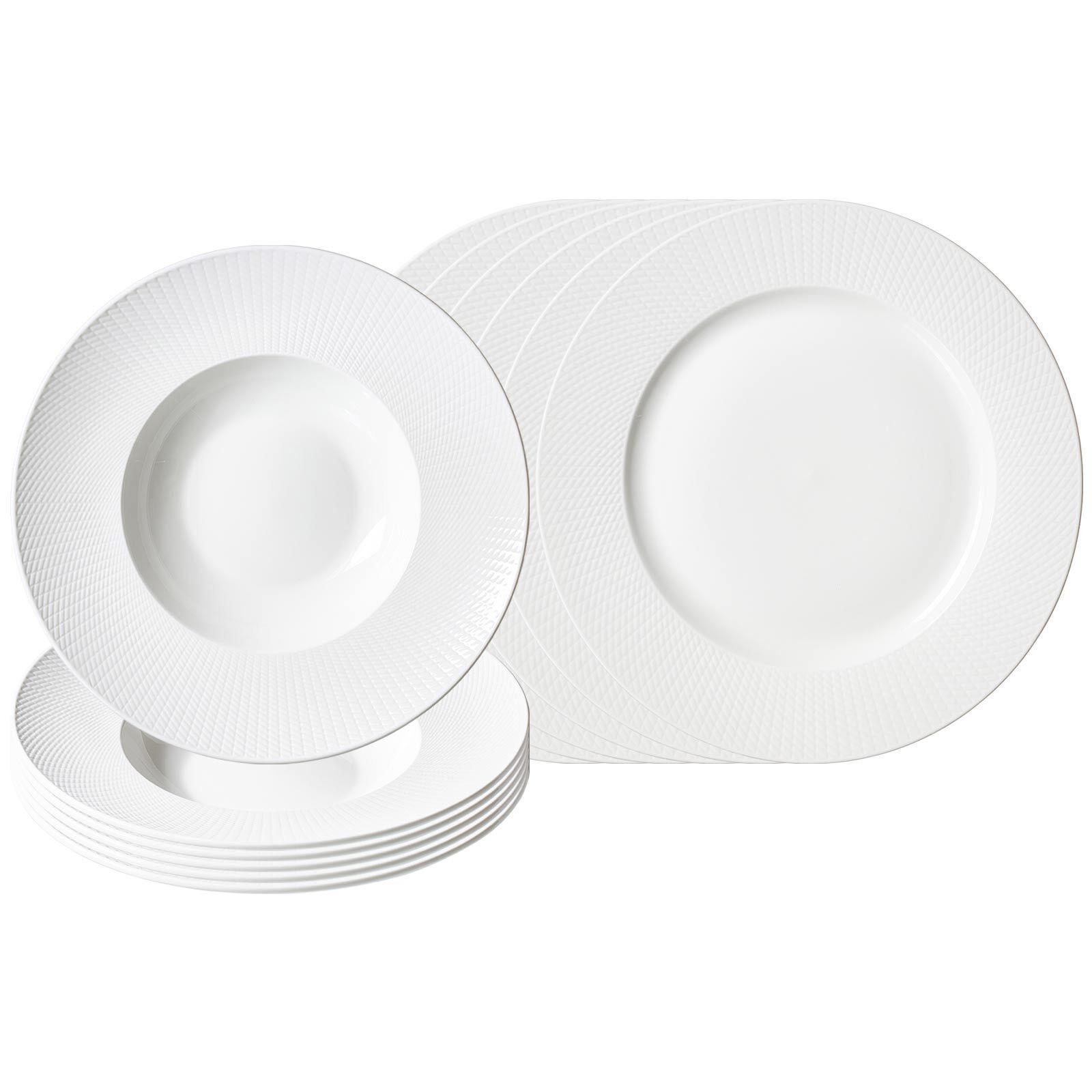 PIZZA- UND PASTA-SET Saphir weiß 12-tlg. - Weiß, Keramik (2/2/2cm) - Ritzenhoff Breker