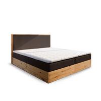 BOXBETT VERDON 160x200 cm mit Matratze und Topper - Braun - Braun, Holz (160/200cm) - MASSENO