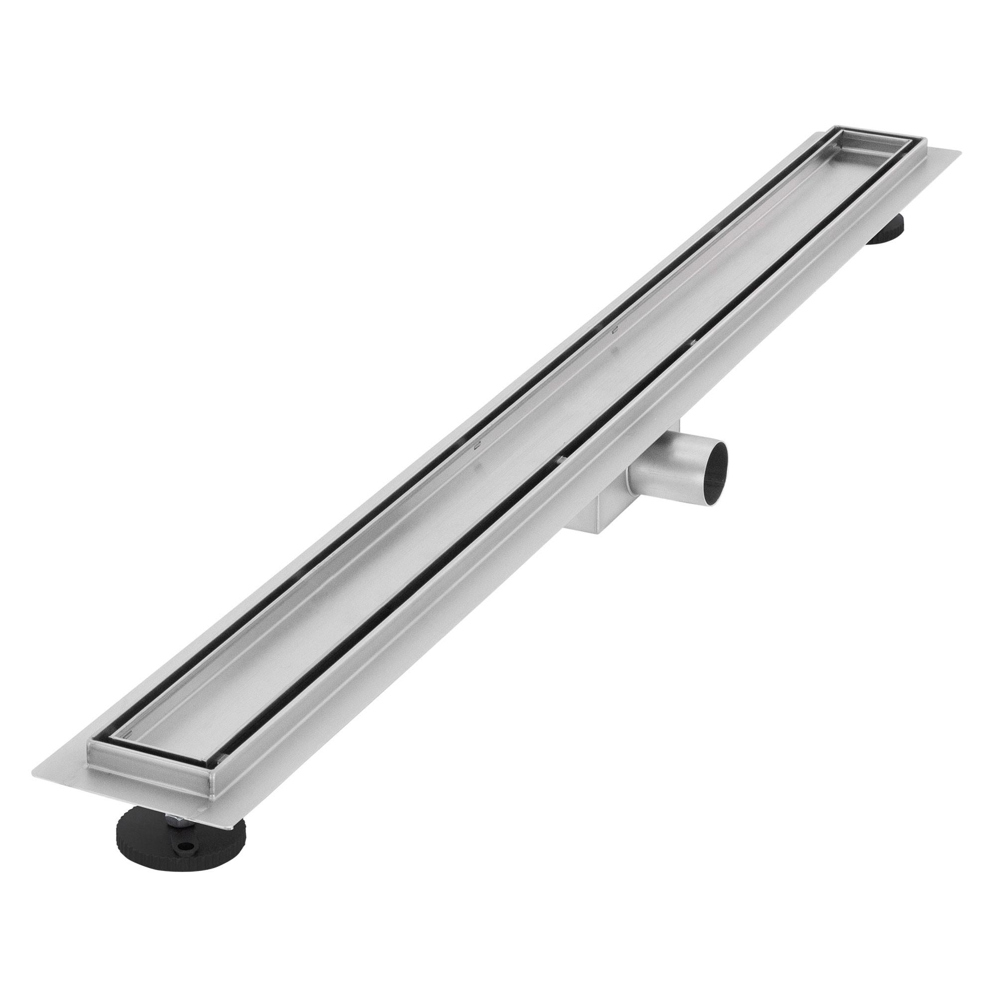 DUSCHRINNE 90 cm Silber - Silberfarben, Metall (13.9/7.8/94cm) - LuxeBath