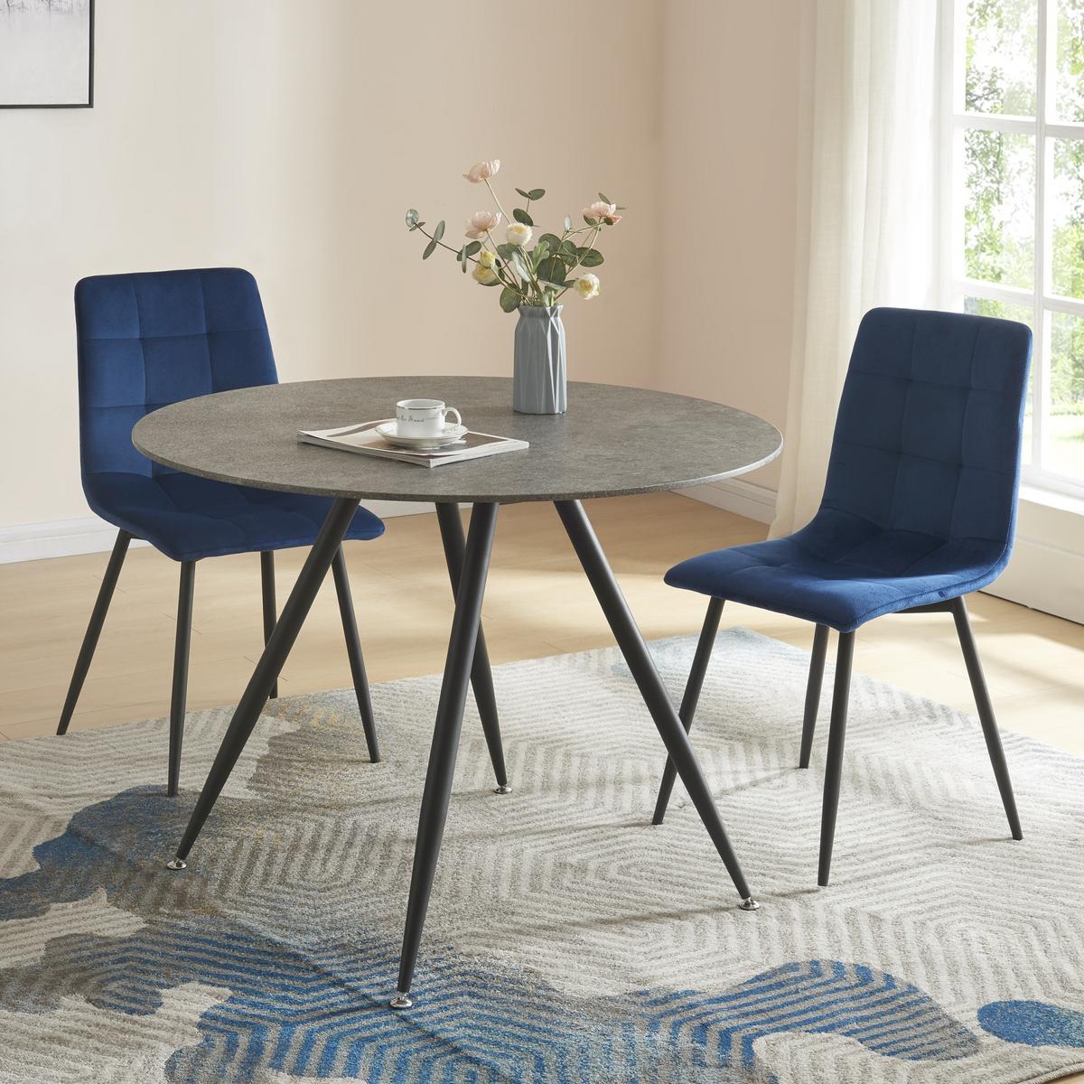ESSTISCH Fitjar - Schwarz/Grau, Holzwerkstoff/Metall (100/100/75cm) - [en.casa]