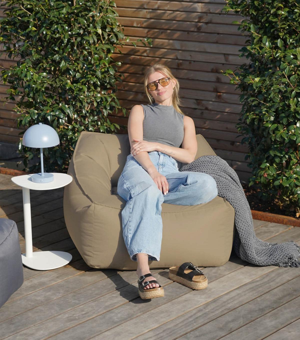 OUTDOOR SITZSACK Der Sunnyboy - Beige, Textil (80/60/83cm) - Mokebo