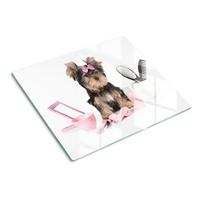 GLASPLATTE 60x52 cm Yorkshire Terrier - Pink, Glas (60/52cm) - TULUP
