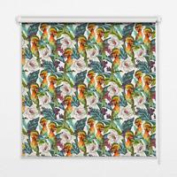 INNENROLLO - Fensterrollo - Rollo - 130x140 cm - Vögel und Blumen - Grün, Kunststoff (130/140/0.5cm) - TULUP