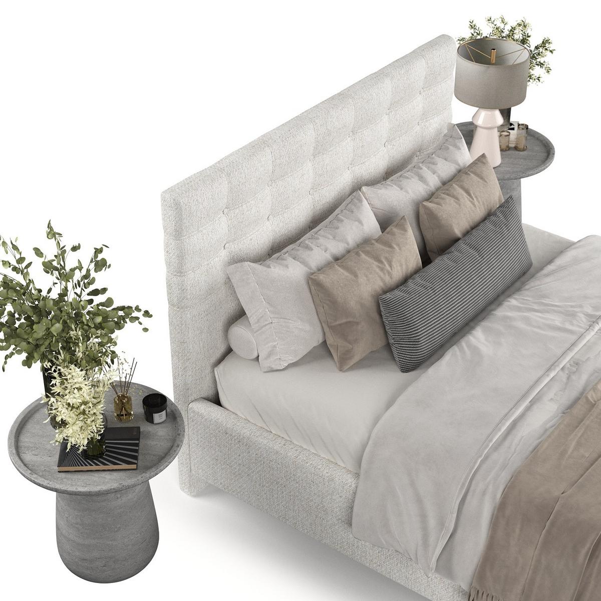 POLSTERBETT Soma 180/200 cm Creme im Neve Stoff - Creme/Naturfarben, Holz/Holzwerkstoff (180/200cm) - AltaBeds