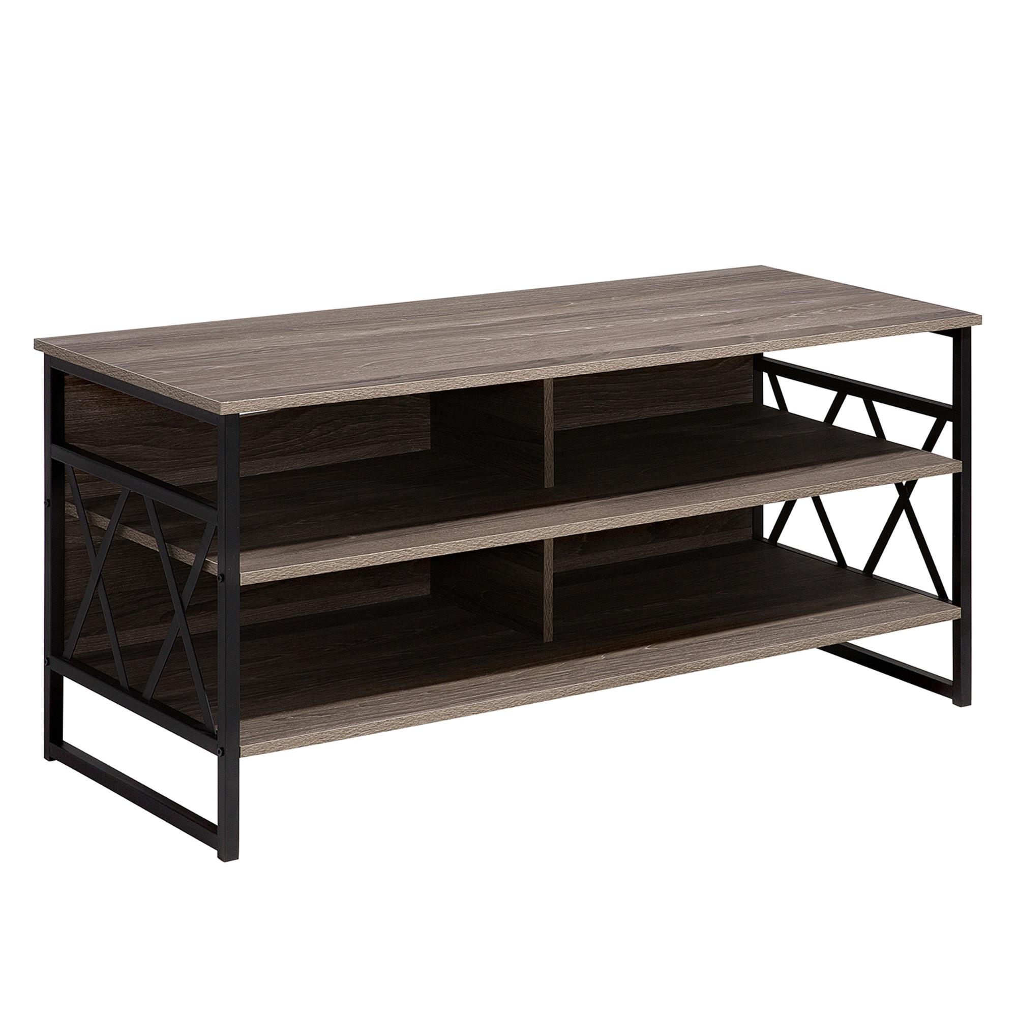 TV-MÖBEL Dunkelbraun, Schwarz CARLISLE 51/120/56 cm - Dunkelbraun, Holzwerkstoff (120/56/51cm) - Beliani