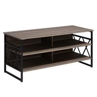 TV-MÖBEL Dunkelbraun, Schwarz CARLISLE 51/120/56 cm - Dunkelbraun, Holzwerkstoff (120/56/51cm) - Beliani