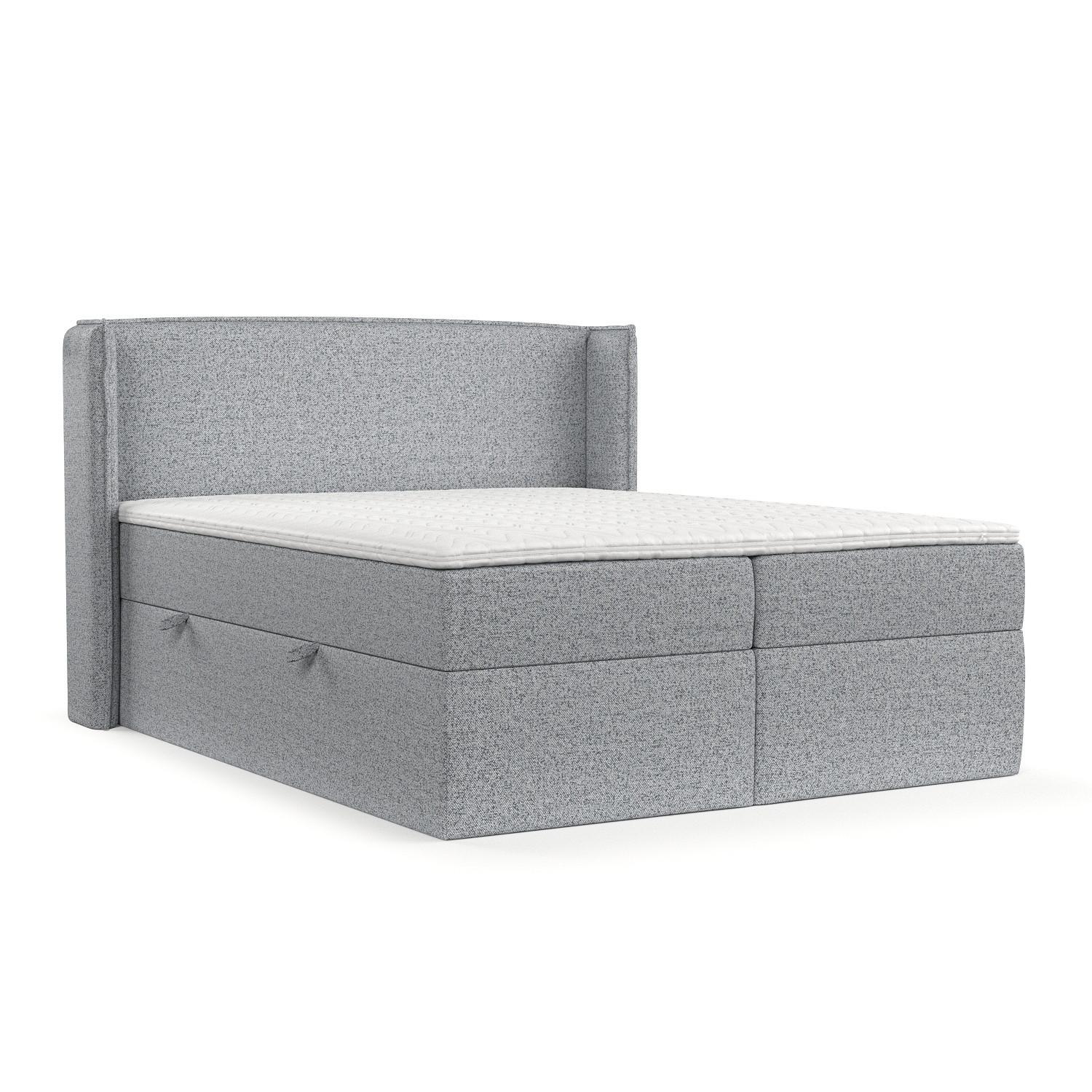 BOXBETT Viva 200/200 cm Grau im Riva Stoff - Schwarz/Grau, Holz/Holzwerkstoff (200/200cm) - AltaBeds