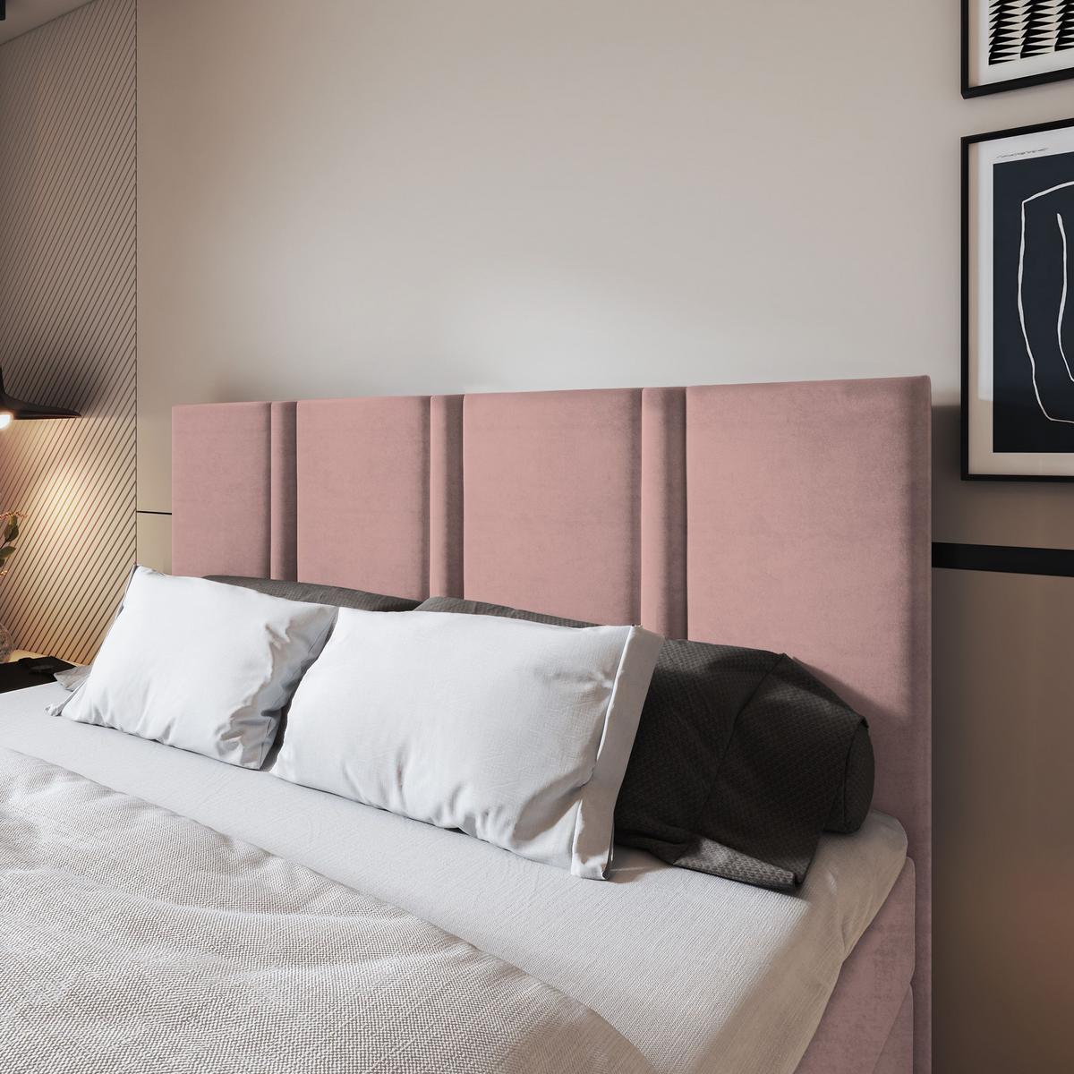 BOXBETT LARIO 140x200 cm mit Matratze und Topper - Rosa - Rosa, Holz (140/200cm) - MASSENO