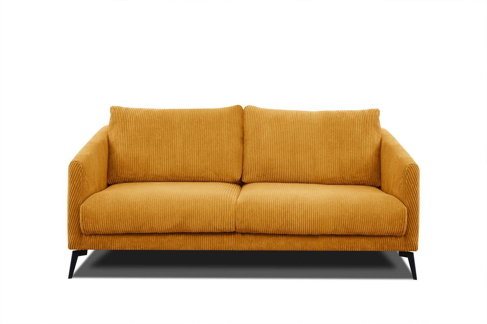 SOFA VILT 2,5-Sitzer, honig - Schwarz/Honig, Holzwerkstoff/Textil (202/89/94cm) - Wozimo