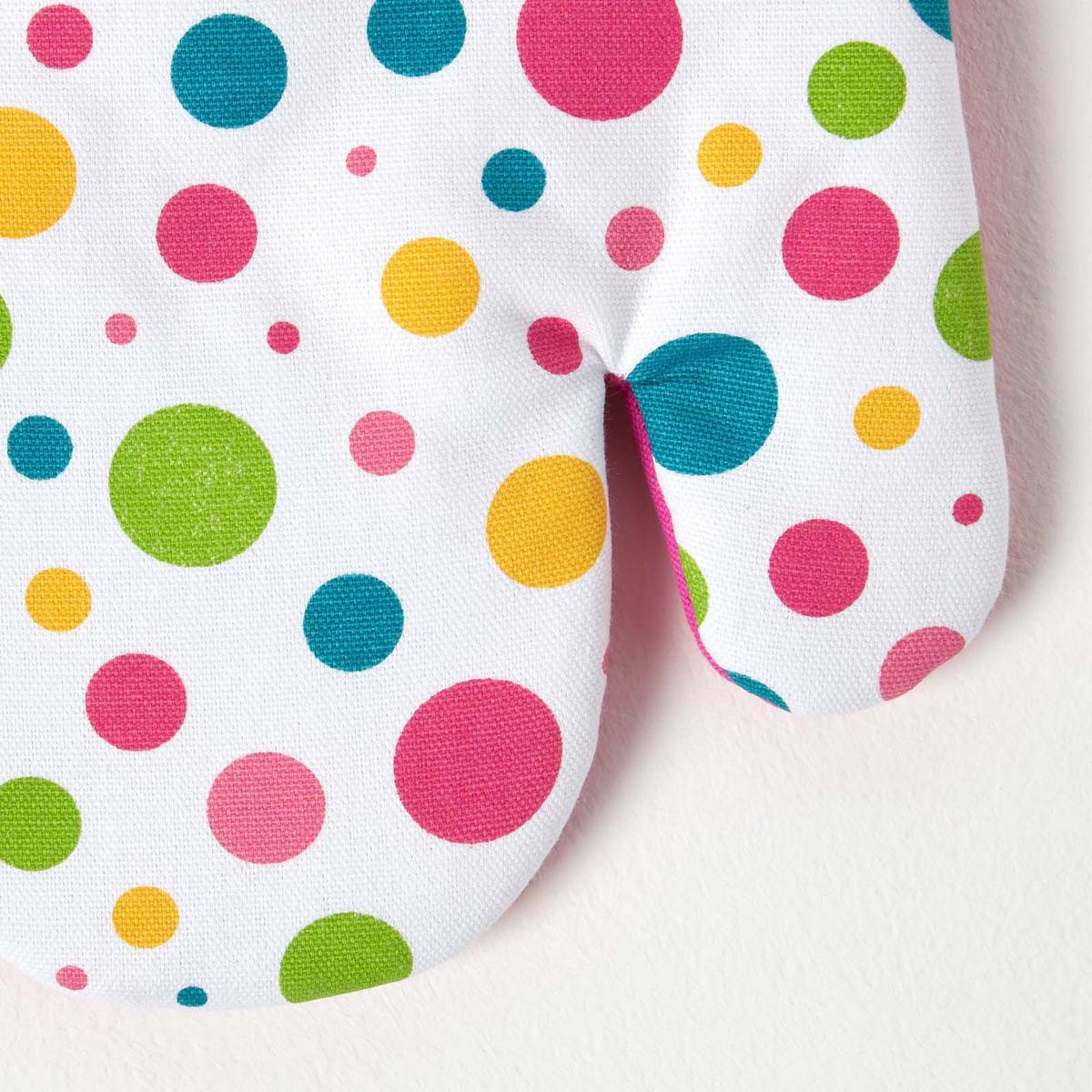 OFENHANDSCHUH Bunte Punkte 18/32 cm, Baumwolle wattiert - Pink, Textil (18/32cm) - Homescapes