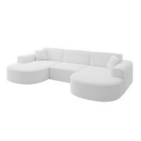 WOHNLANDSCHAFT MARI-U1 - 303x171x79 cm Weiß Bouclé - Schwarz/Weiß, Holzwerkstoff/Kunststoff (303/79/171cm) - ALTDECOR