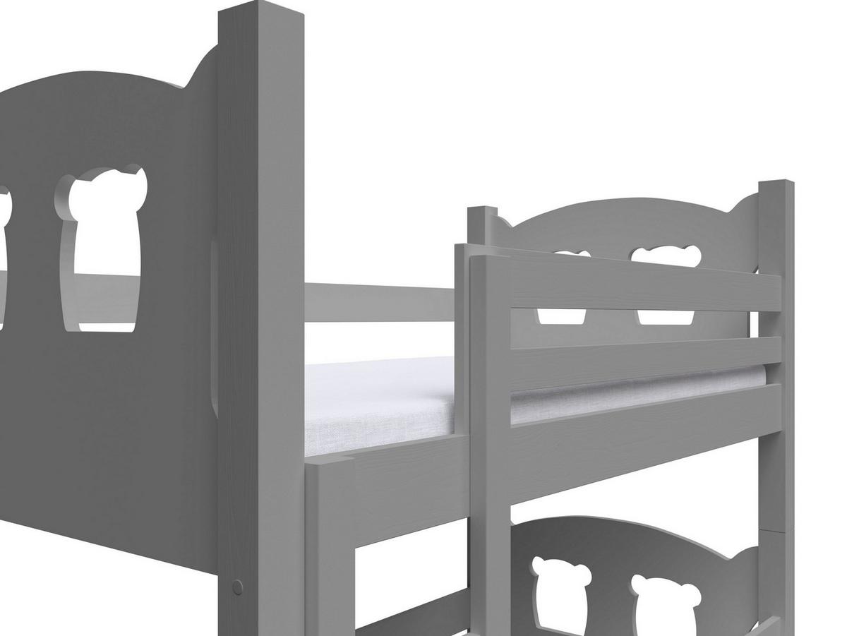 ETAGENBETT LEONE mit Bettkasten 80x180 cm Grau - Grau, Holz (80/180cm) - MASSENO
