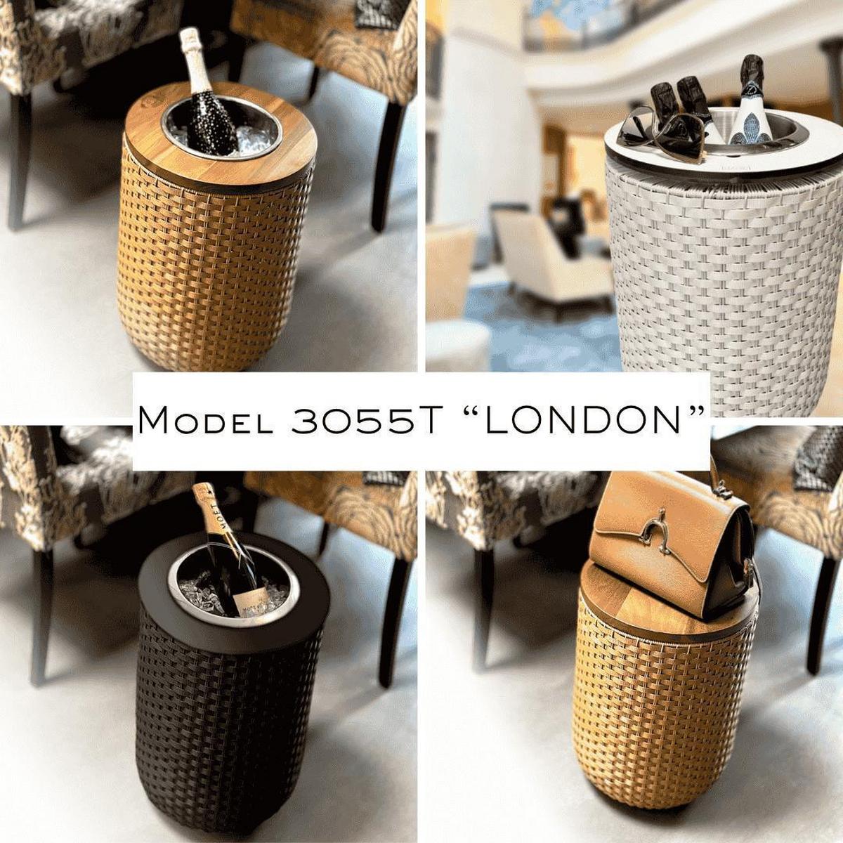 4-IN-1 LOUNGETISCH MIT EDELSTAHL-KÜHLER London Champagner 50 cm - Champagner, Kunststoff/Metall (34/34/50cm) - COOTAB Cooler Table