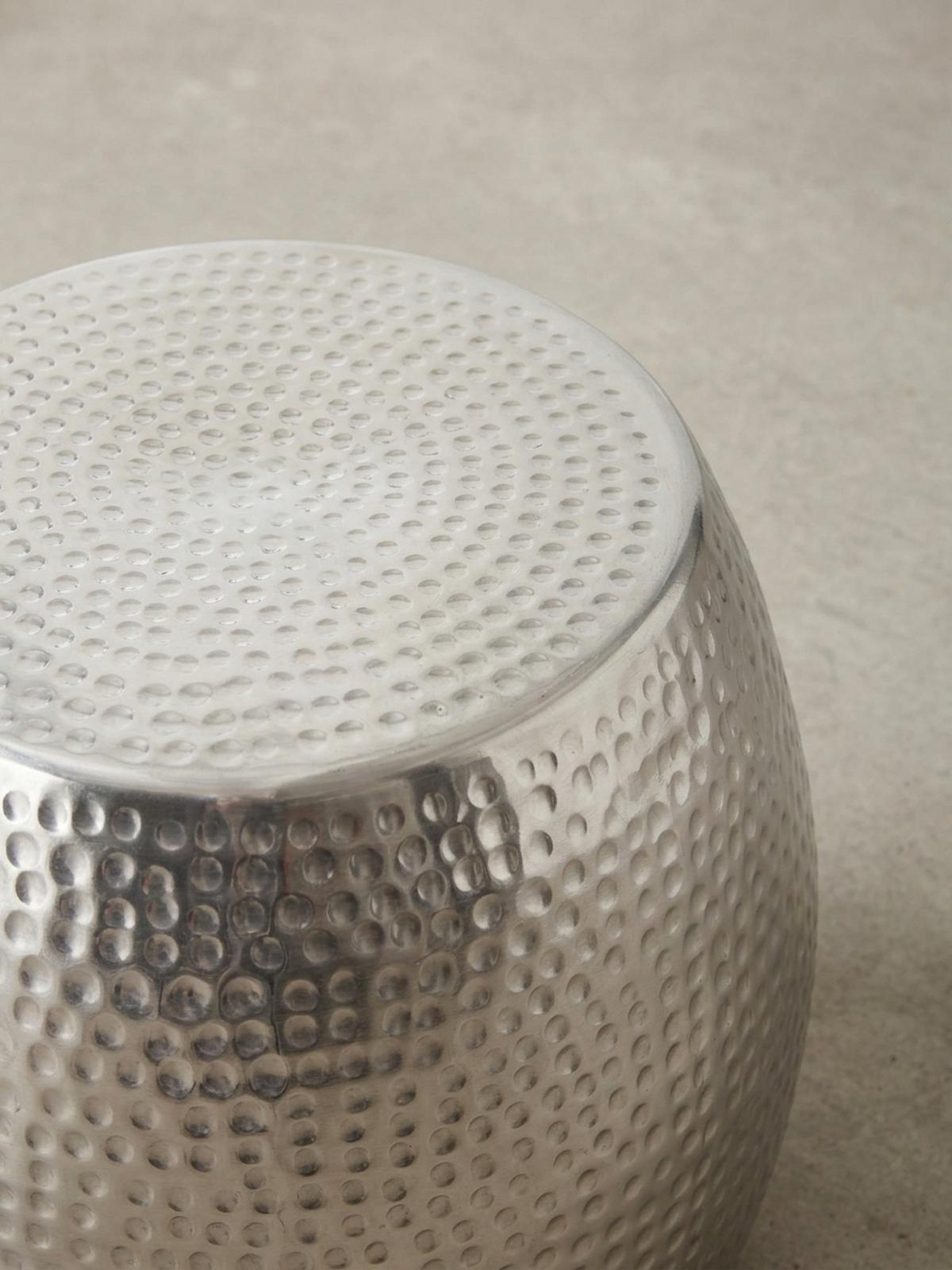BEISTELLTISCH Aluminium Hammerschlag ENNS, Silber 42x42x42 cm - Silberfarben, Metall (42/42/42cm) - KADIMA DESIGN