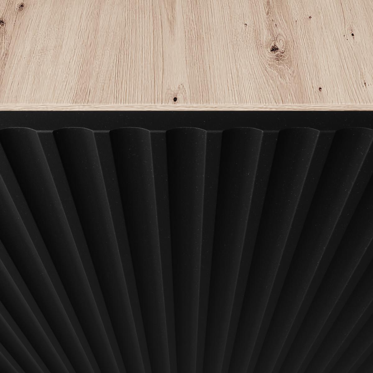 LOWBOARD NOA-2-W 200x40x41 cm - Artisan / Schwarz - Schwarz/Eiche Artisan, Holzwerkstoff (200/40/41cm) - ALTDECOR
