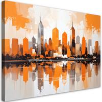 LEINWANDBILD Städte & Architektur 90x60cm - Orange, Textil (90/60cm) - Feeby