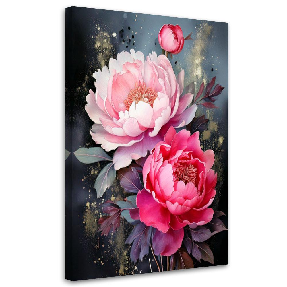LEINWANDBILD Blumen 30x45cm - Rosa, Textil (30/45cm) - Feeby