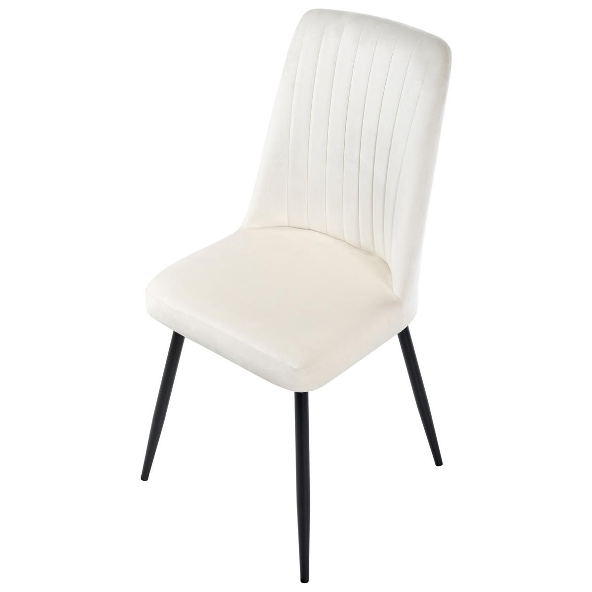 ESSZIMMERSTUHL 4er-Set Cremeweiß Kirby - Schwarz/Weiß, Textil (47/91/49cm) - Beliani