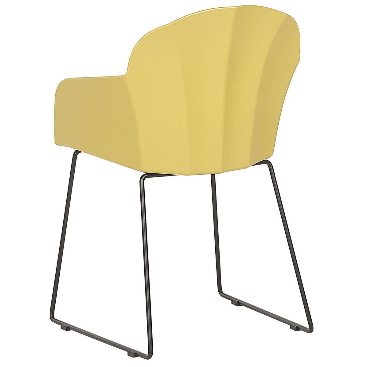 ESSZIMMERSTUHL 2er-Set Kunststoff Gelb Sylva - Gelb, Kunststoff/Metall (58/85/54cm) - Beliani