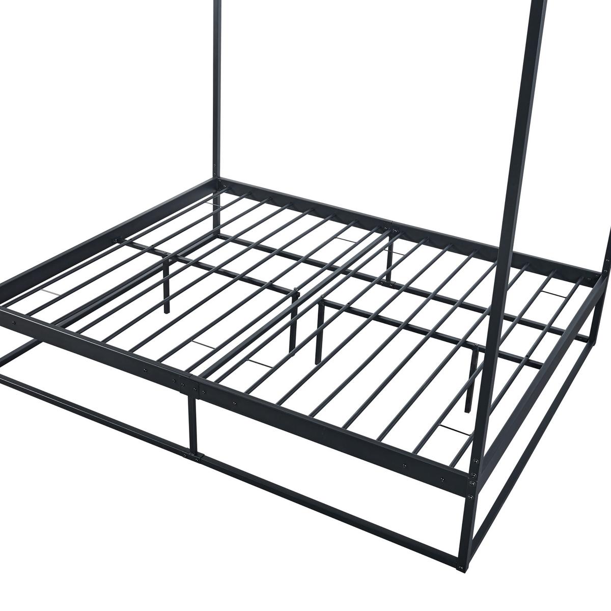 HIMMELBETT Kristianstad - Schwarz, Metall (160/200cm) - [en.casa]