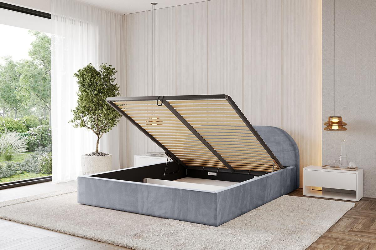 POLSTERBETT mit Bettkasten und Lattenrost, Boxbett ohne Matratze - TIVON-V1 180x200 Grau - Grau, Holzwerkstoff/Textil (180/200cm) - ALTDECOR
