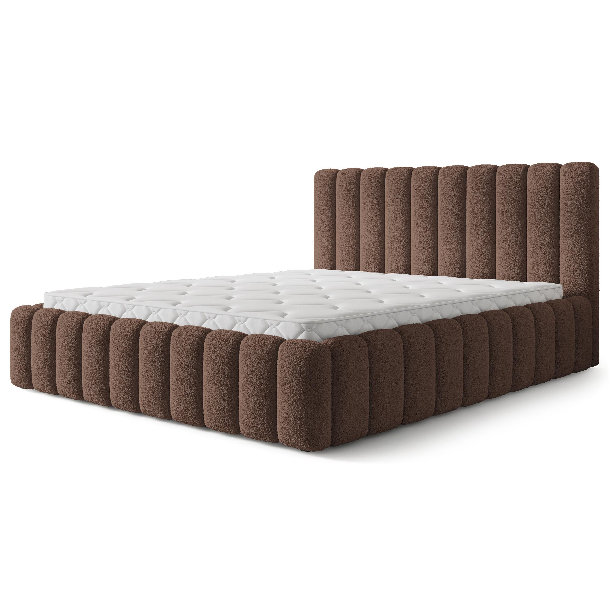 POLSTERBETT TEBA 140x200 cm mit Bettkästen - Braun - Braun, Holz (140/200cm) - MASSENO