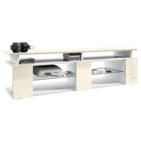 LOWBOARD Movie Fronten und obere Platte des Aufsatzes in Creme Hochglanz - Creme, Holzwerkstoff (138.5/39/39cm) - Vladon
