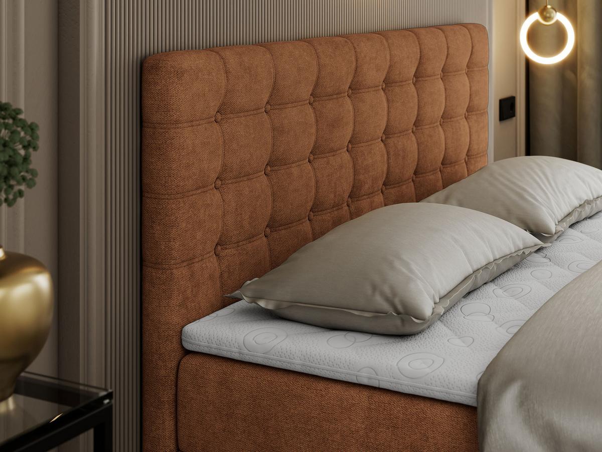 BOXBETT SUSAN 180/200 Orange Struktur - H3 - Orange, Holz/Textil (180/200cm) - MKS