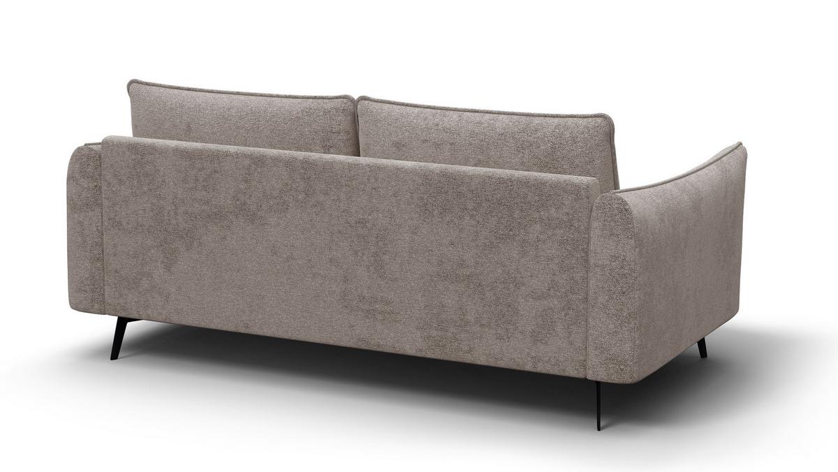 SOFA AERA 2,5-Sitzer, dunkelbeige - Beige/Schwarz, Holz/Textil (187/89/96cm) - Wozimo