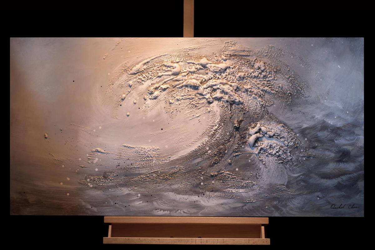 ACRYLBILD HANDGEMALT 120/60 cm - Grau, Holz/Textil (120/60cm) - KUNSTLOFT