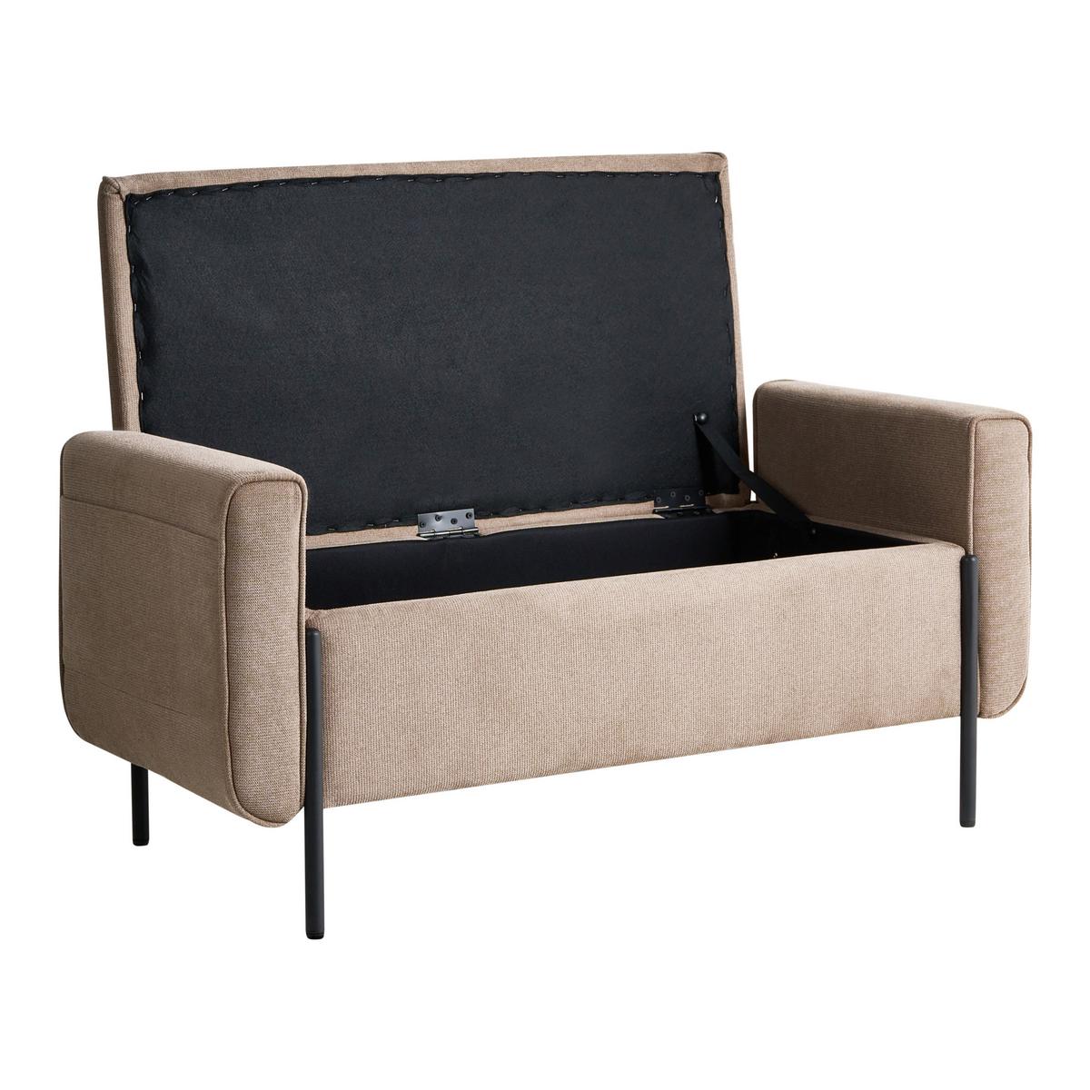 SITZBANK Beige Lewes - Beige/Schwarz, Textil (114/55/50cm) - Beliani