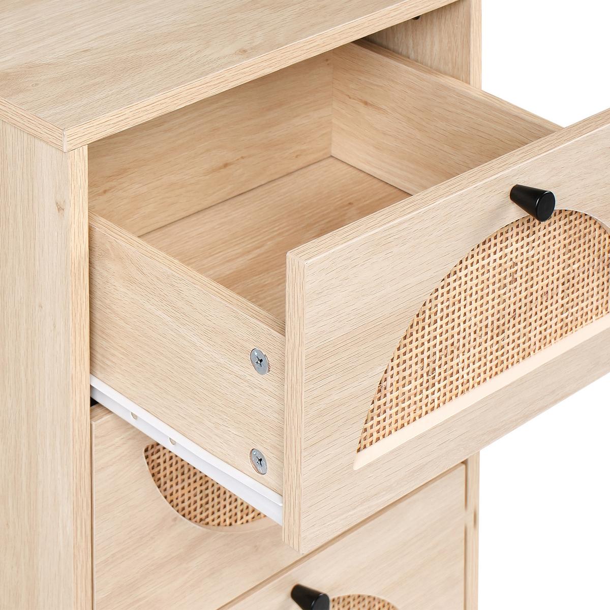 KOMMODE mit 4 Schubladen Hellbraun Botwood - Hellbraun, Holzwerkstoff (40/90/40cm) - Beliani