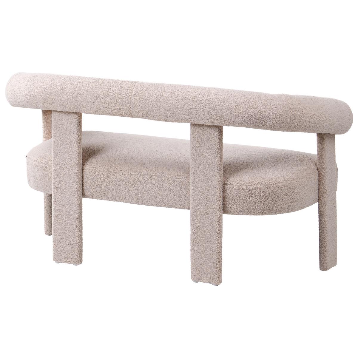 SOFA-SET Bouclé Hellbeige Ilbro - Hellbraun/Beige, Textil (138/76/68cm) - Beliani