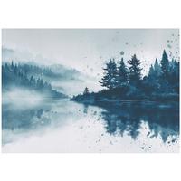 FOTOTAPETE Wald See Blau 350x250 cm - Multicolor, Papier (350/250cm) - Wallarena