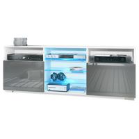LOWBOARD Granada Front in Grau Hochglanz - Grau, Holzwerkstoff (146/54/35cm) - Vladon
