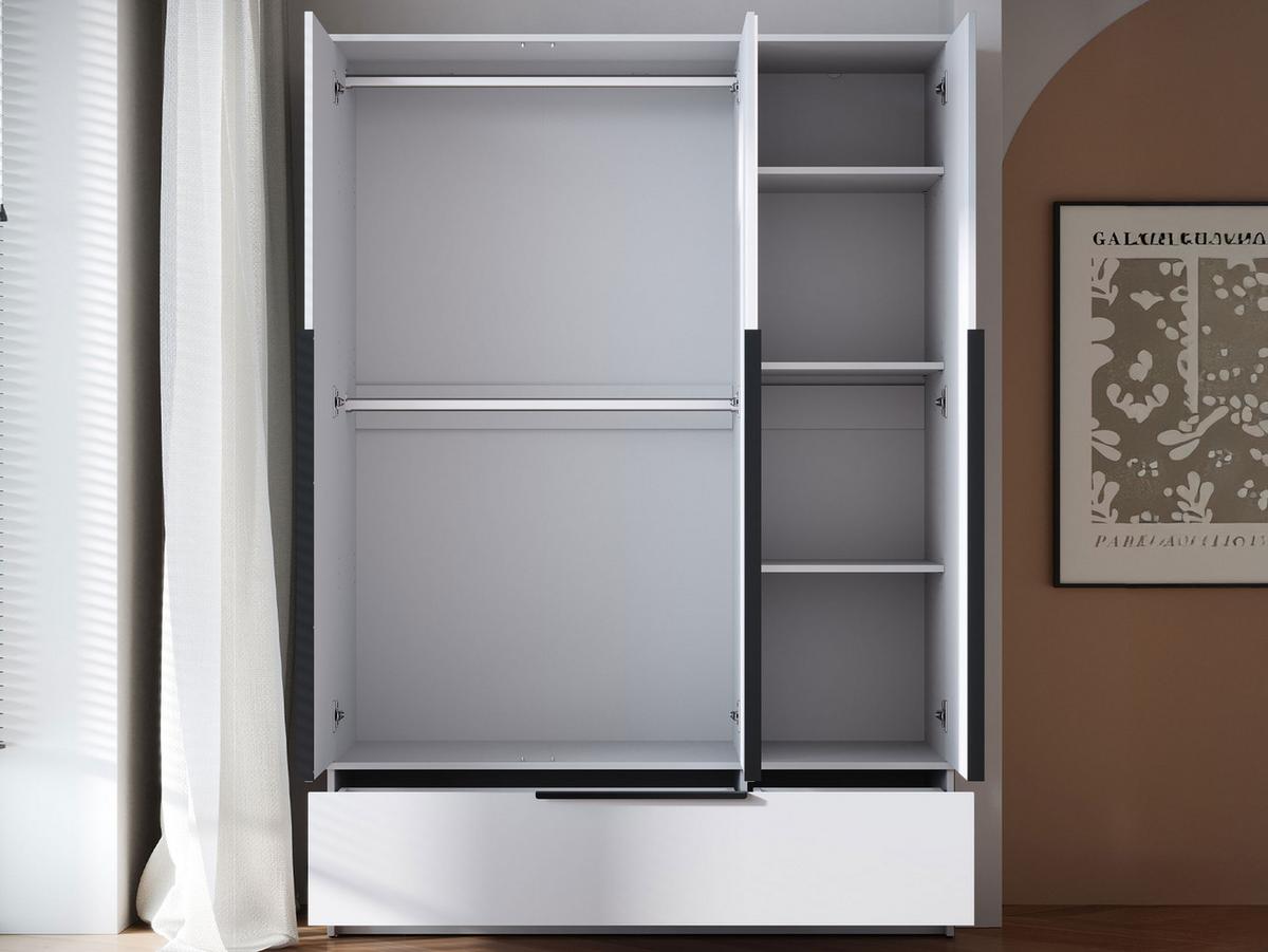 DREHTÜRENSCHRANK Spirit 3D - Kaschmir/Schwarz, Holzwerkstoff/Kunststoff (135/193/51cm) - MIRJAN24