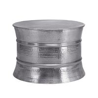 COUCHTISCH rund Ø62x33 cm Silber aus Aluminium Hammerschlag Design - Grau, Metall (62/62/33cm) - WOMO-DESIGN